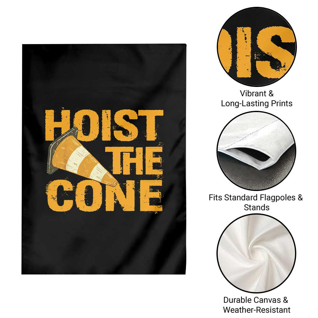 Vintage Hoist The Cone Distressed Graphic Garden Flag Funny Sports Meme Baseball Fan Victory Celebration TS02 Print Your Wear