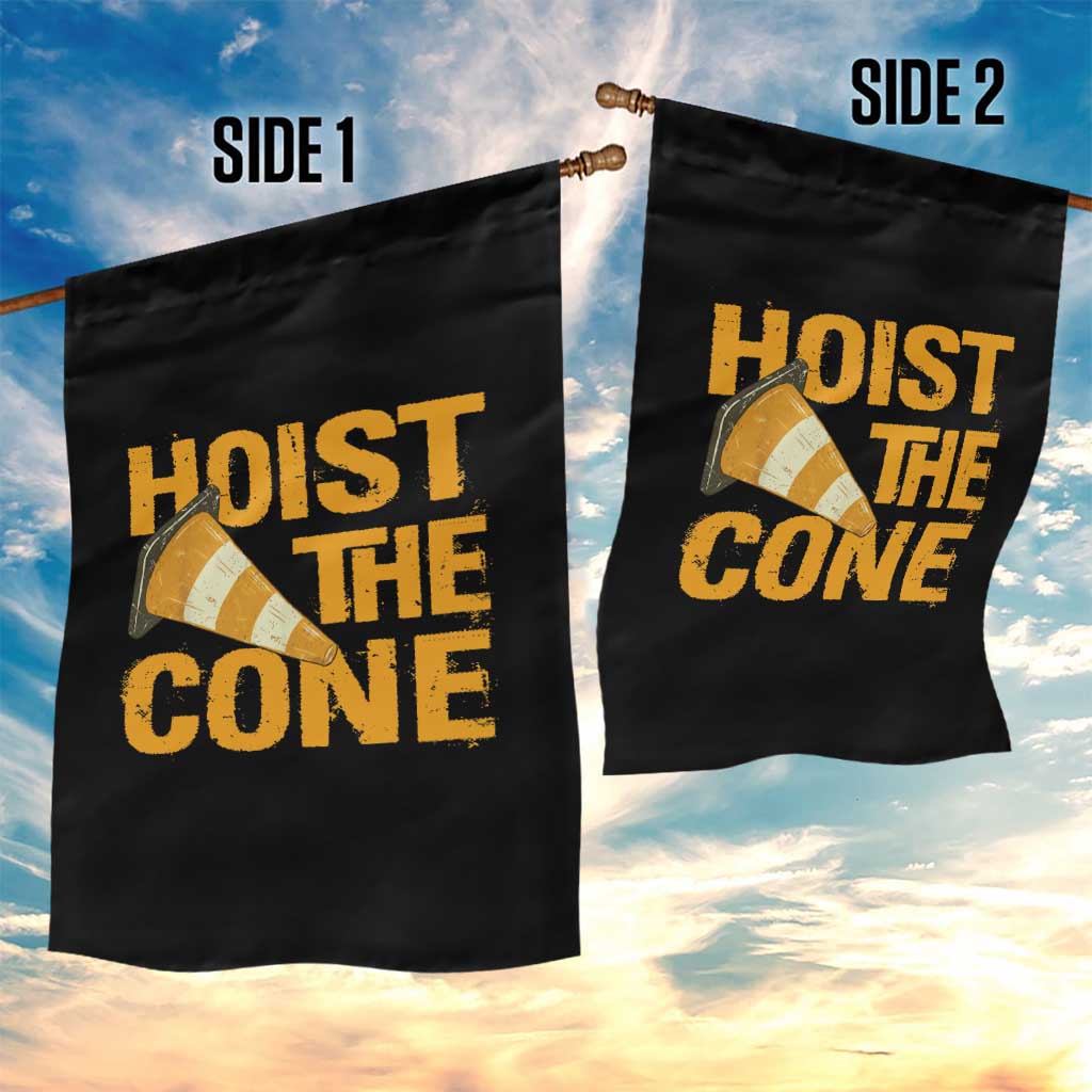 Vintage Hoist The Cone Distressed Graphic Garden Flag Funny Sports Meme Baseball Fan Victory Celebration TS02 Print Your Wear
