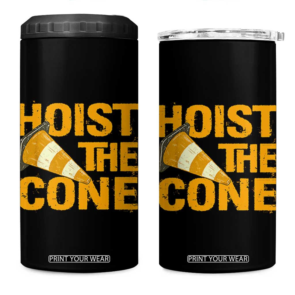 Vintage Hoist The Cone Distressed Graphic 4 in 1 Can Cooler Tumbler Funny Sports Meme Baseball Fan Victory Celebration TS02 One Size: 16 oz Black Print Your Wear