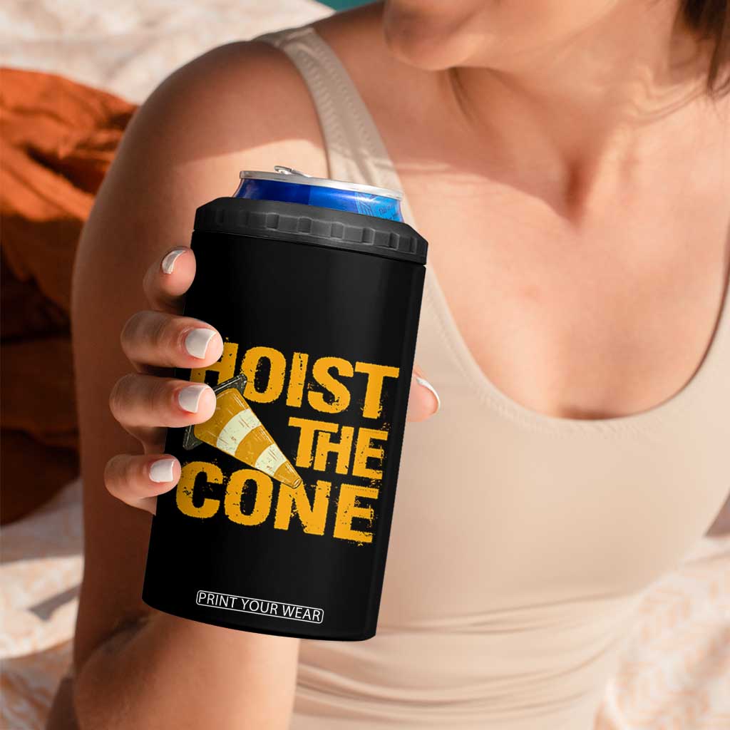 Vintage Hoist The Cone Distressed Graphic 4 in 1 Can Cooler Tumbler Funny Sports Meme Baseball Fan Victory Celebration TS02 Print Your Wear