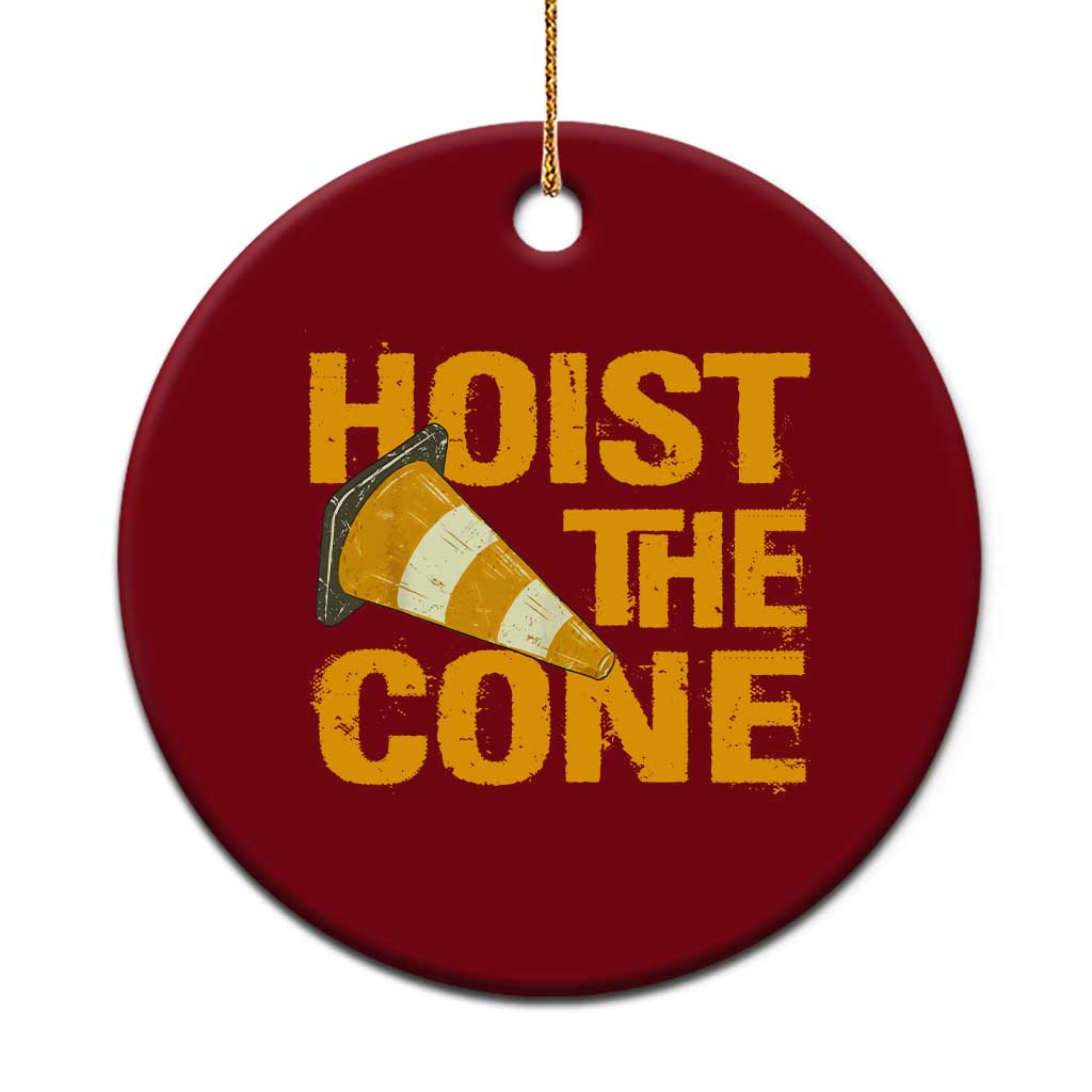 Vintage Hoist The Cone Distressed Graphic Ceramic Ornament Funny Sports Meme Baseball Fan Victory Celebration TS02 1pc Red Print Your Wear