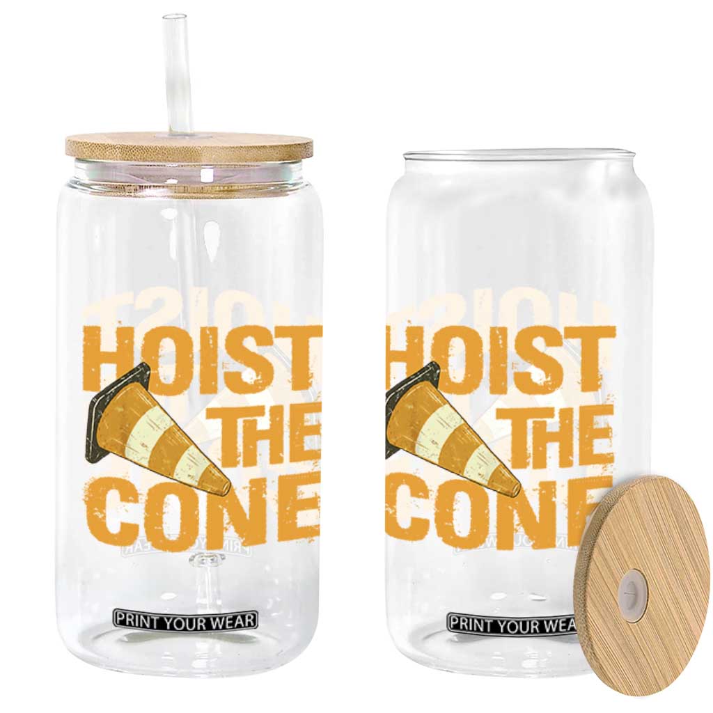 Vintage Hoist The Cone Distressed Graphic Glass Can Funny Sports Meme Baseball Fan Victory Celebration TS02 Print Your Wear