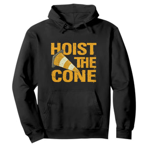 Vintage Hoist The Cone Distressed Graphic Hoodie Funny Sports Meme Baseball Fan Victory Celebration TS02 Black Print Your Wear