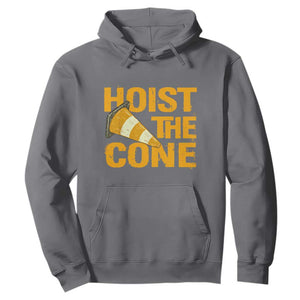 Vintage Hoist The Cone Distressed Graphic Hoodie Funny Sports Meme Baseball Fan Victory Celebration TS02 Charcoal Print Your Wear