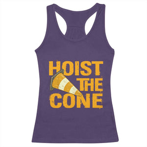 Vintage Hoist The Cone Distressed Graphic Racerback Tank Top Funny Sports Meme Baseball Fan Victory Celebration TS02 Purple Print Your Wear