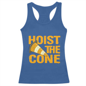 Vintage Hoist The Cone Distressed Graphic Racerback Tank Top Funny Sports Meme Baseball Fan Victory Celebration TS02 Royal Blue Print Your Wear