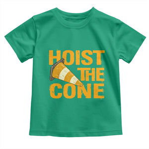 Vintage Hoist The Cone Distressed Graphic Toddler T Shirt Funny Sports Meme Baseball Fan Victory Celebration TS02 Irish Green Print Your Wear