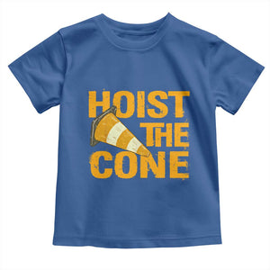 Vintage Hoist The Cone Distressed Graphic Toddler T Shirt Funny Sports Meme Baseball Fan Victory Celebration TS02 Royal Blue Print Your Wear
