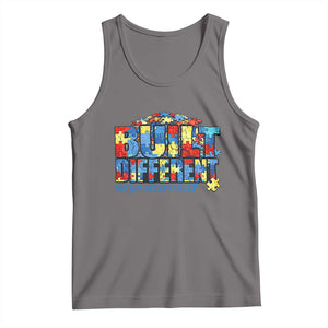 Built Different Autism Acceptance Puzzle Piece Graphic Tank Top Inspirational Neurodiversity Support TS02 Deep Heather Print Your Wear