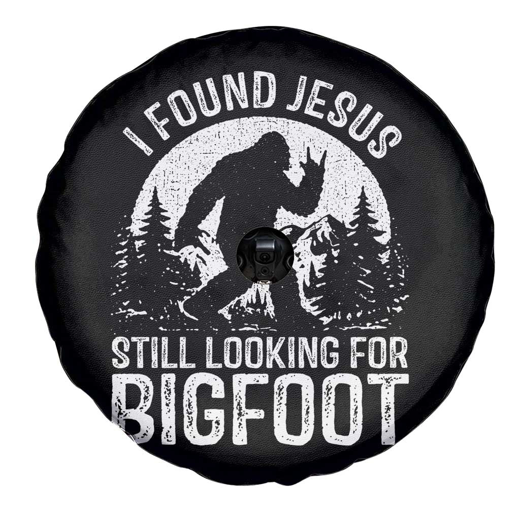 Funny Christian Sasquatch Spare Tire Cover I Found Jesus Still Looking for Bigfoot Vintage Distressed Graphic TS02 Print Your Wear