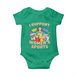 I Support Womens Sports Funny Housework Sarcastic Baby Onesie Edgy Humor Fan Gift TS02 Irish Green Print Your Wear