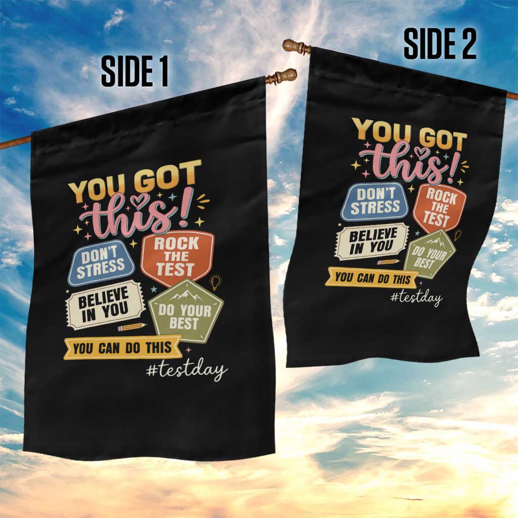 Retro Test Day Motivation You Got This Garden Flag Rock The Test Believe In You Inspirational Teacher TS02 Print Your Wear