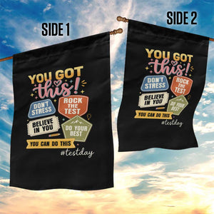 Retro Test Day Motivation You Got This Garden Flag Rock The Test Believe In You Inspirational Teacher TS02 Print Your Wear