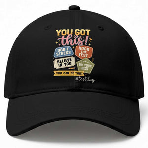 Retro Test Day Motivation You Got This Baseball Cap Rock The Test Believe In You Inspirational Teacher TS02 Print Your Wear
