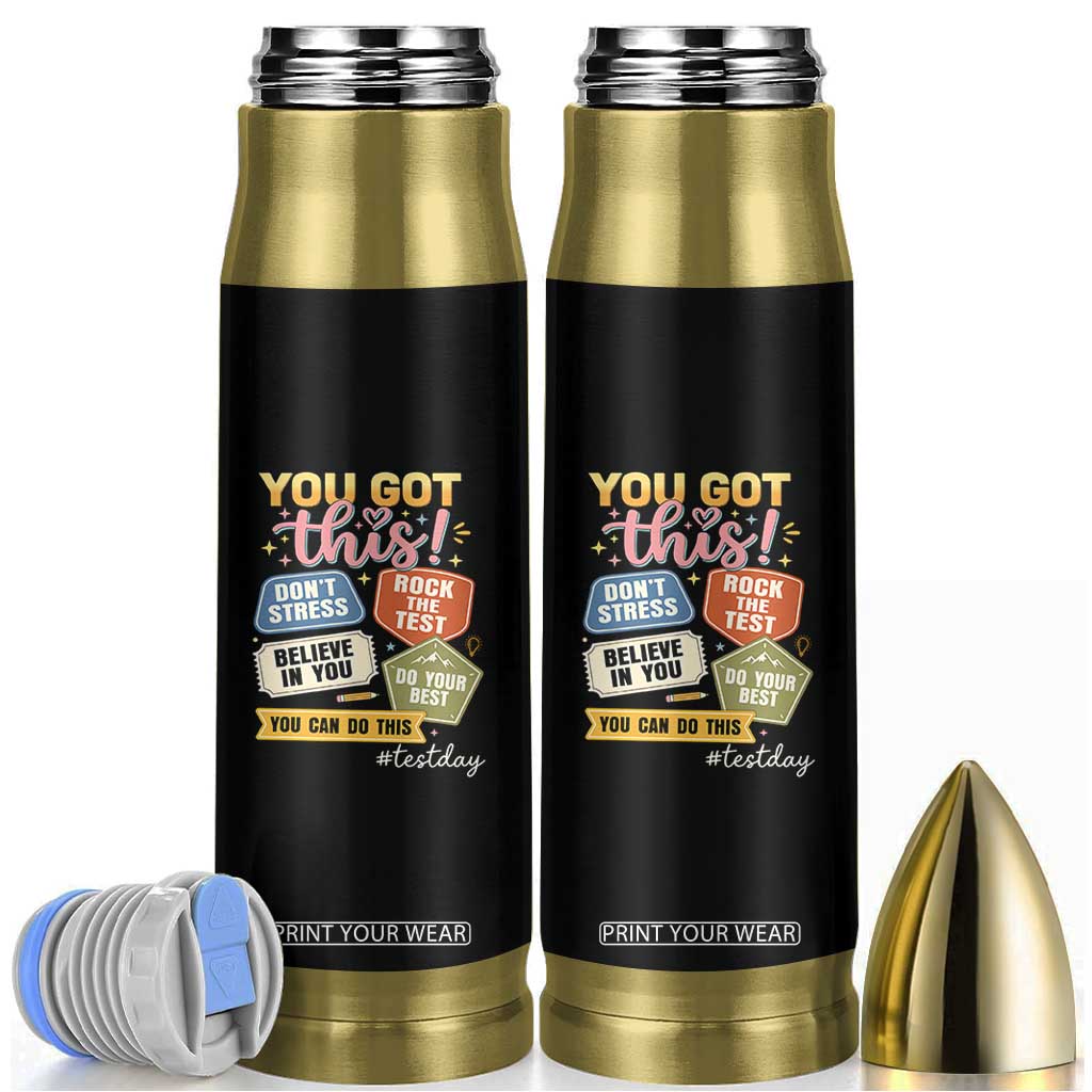 Retro Test Day Motivation You Got This Bullet Tumbler Rock The Test Believe In You Inspirational Teacher TS02 Black Print Your Wear