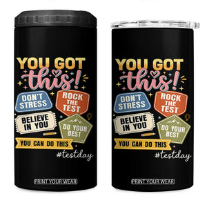 Retro Test Day Motivation You Got This 4 in 1 Can Cooler Tumbler Rock The Test Believe In You Inspirational Teacher TS02 One Size: 16 oz Black Print Your Wear