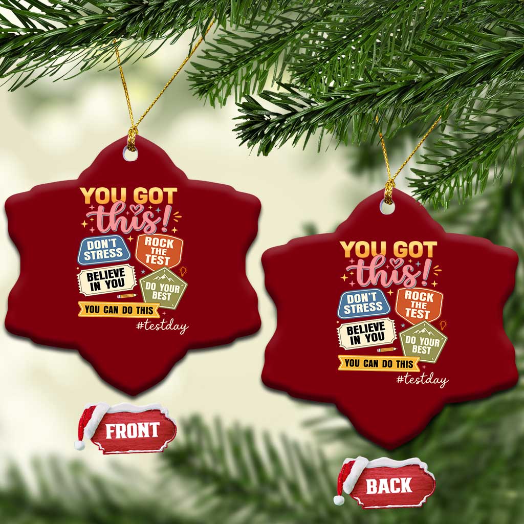 Retro Test Day Motivation You Got This Ceramic Ornament Rock The Test Believe In You Inspirational Teacher TS02 Print Your Wear
