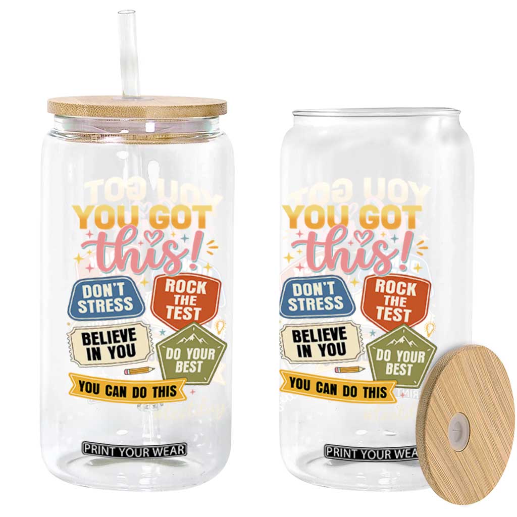 Retro Test Day Motivation You Got This Glass Can Rock The Test Believe In You Inspirational Teacher TS02 Print Your Wear
