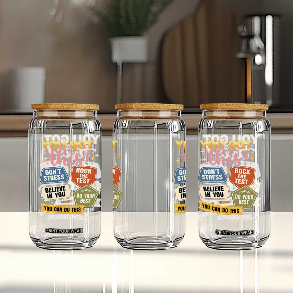 Retro Test Day Motivation You Got This Glass Can Rock The Test Believe In You Inspirational Teacher TS02 Print Your Wear
