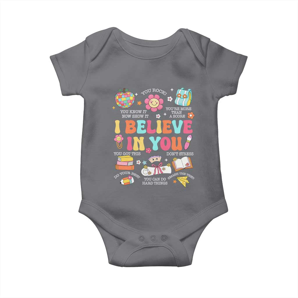 Groovy I Believe In You Testing Motivation Baby Onesie More Than A Score for Teacher Student TS02 Charcoal Print Your Wear