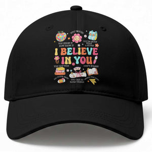 Groovy I Believe In You Testing Motivation Baseball Cap More Than A Score for Teacher Student TS02 Print Your Wear