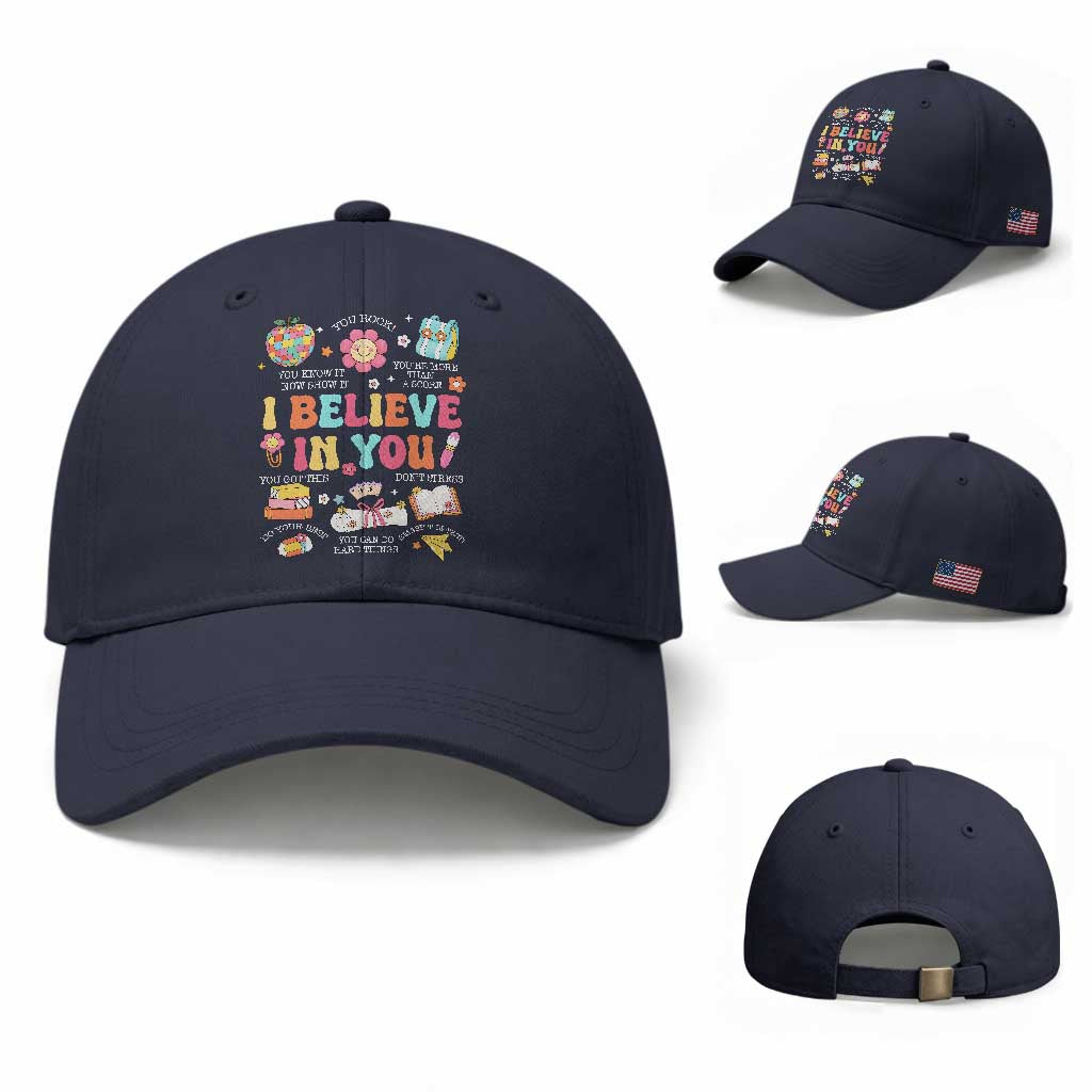 Groovy I Believe In You Testing Motivation Baseball Cap More Than A Score for Teacher Student TS02 Baseball Cap Universal Fit Navy Print Your Wear