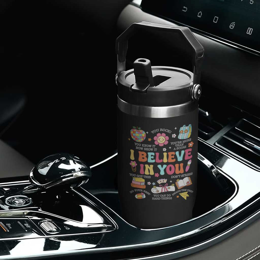 Groovy I Believe In You Testing Motivation Flip Straw Tumbler More Than A Score for Teacher Student TS02 Print Your Wear