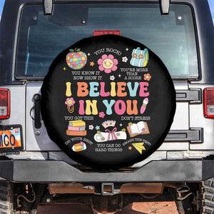 Groovy I Believe In You Testing Motivation Spare Tire Cover More Than A Score for Teacher Student TS02 No hole Black Print Your Wear