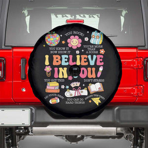 Groovy I Believe In You Testing Motivation Spare Tire Cover More Than A Score for Teacher Student TS02 Black Print Your Wear