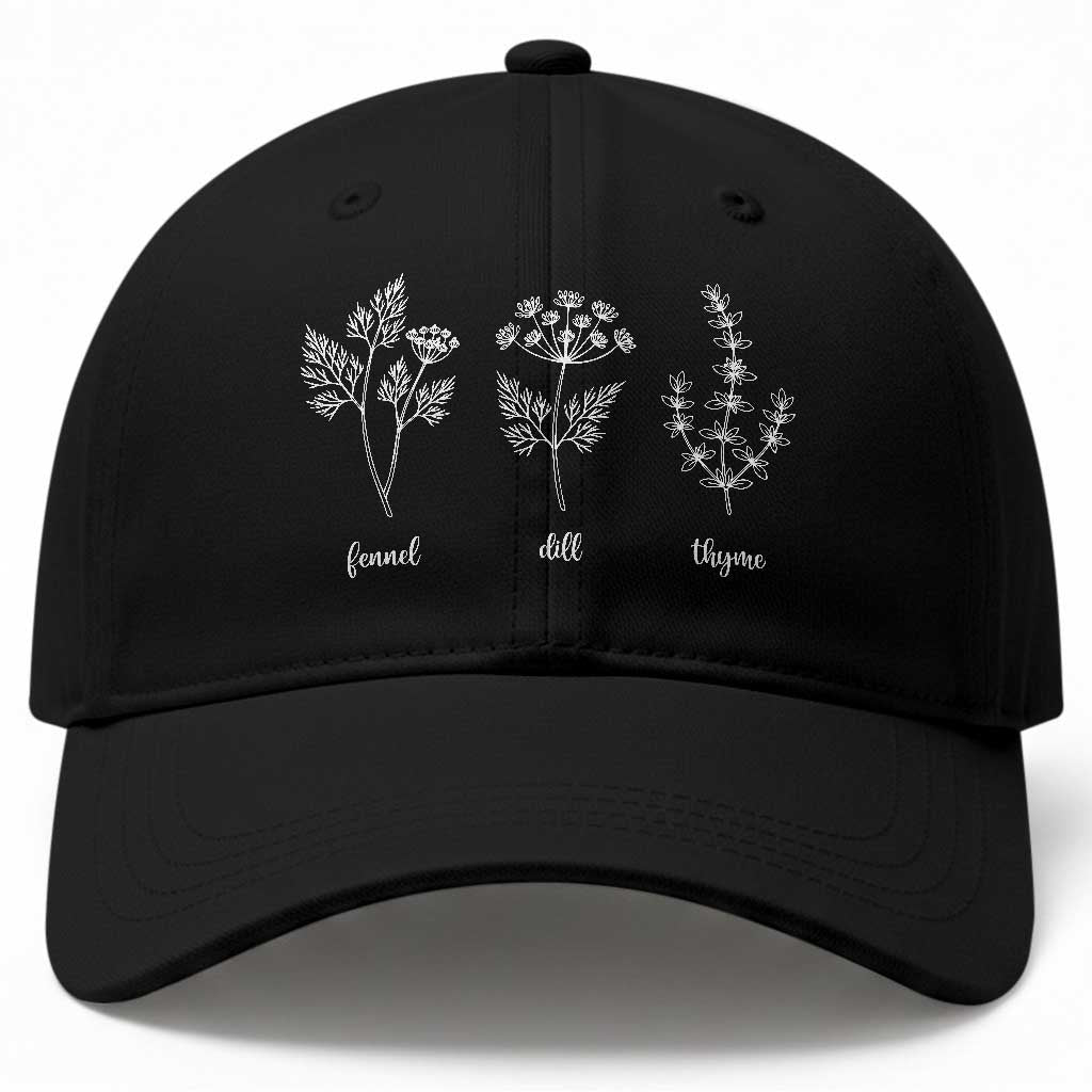 Fennel Dill Thyme Subtle FDT Baseball Cap Botanical Herb Line Art Political Satire