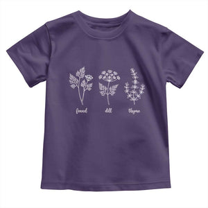 Fennel Dill Thyme Subtle FDT Toddler T Shirt Botanical Herb Line Art Political Satire TS02 Purple Print Your Wear