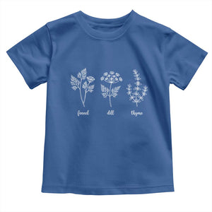 Fennel Dill Thyme Subtle FDT Toddler T Shirt Botanical Herb Line Art Political Satire TS02 Royal Blue Print Your Wear