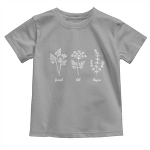 Fennel Dill Thyme Subtle FDT Toddler T Shirt Botanical Herb Line Art Political Satire TS02 Sport Gray Print Your Wear