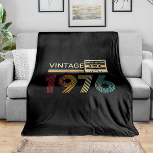 Vintage 1976 Retro Cassette Tape Graphic Throw Blanket Awesome Since 1976 Birthday Gift