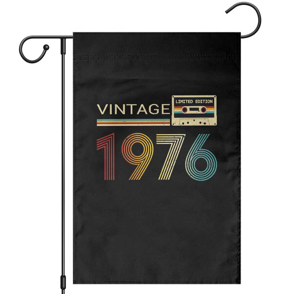 Vintage 1976 Retro Cassette Tape Graphic Garden Flag Awesome Since 1976 Birthday Gift TS02 Black Print Your Wear