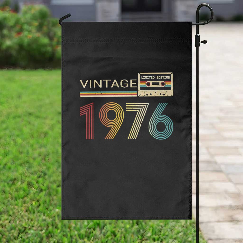 Vintage 1976 Retro Cassette Tape Graphic Garden Flag Awesome Since 1976 Birthday Gift TS02 Print Your Wear
