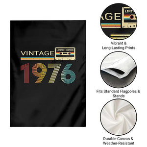 Vintage 1976 Retro Cassette Tape Graphic Garden Flag Awesome Since 1976 Birthday Gift TS02 Print Your Wear