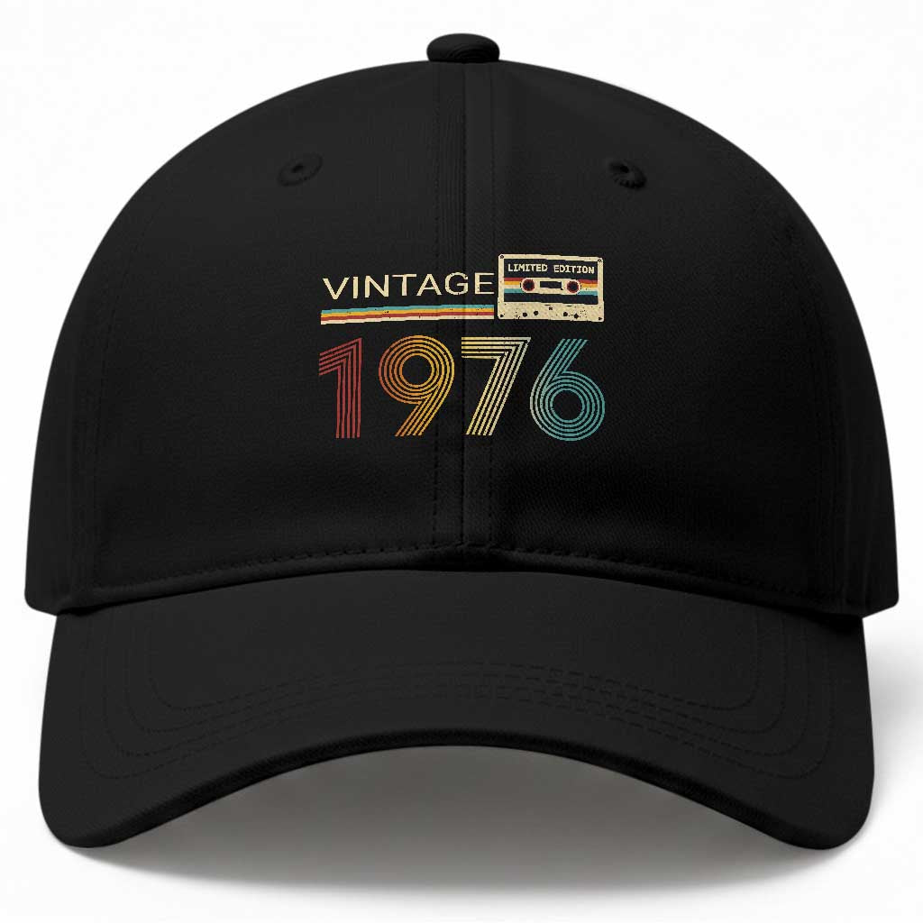Vintage 1976 Retro Cassette Tape Graphic Baseball Cap Awesome Since 1976 Birthday Gift TS02 Print Your Wear