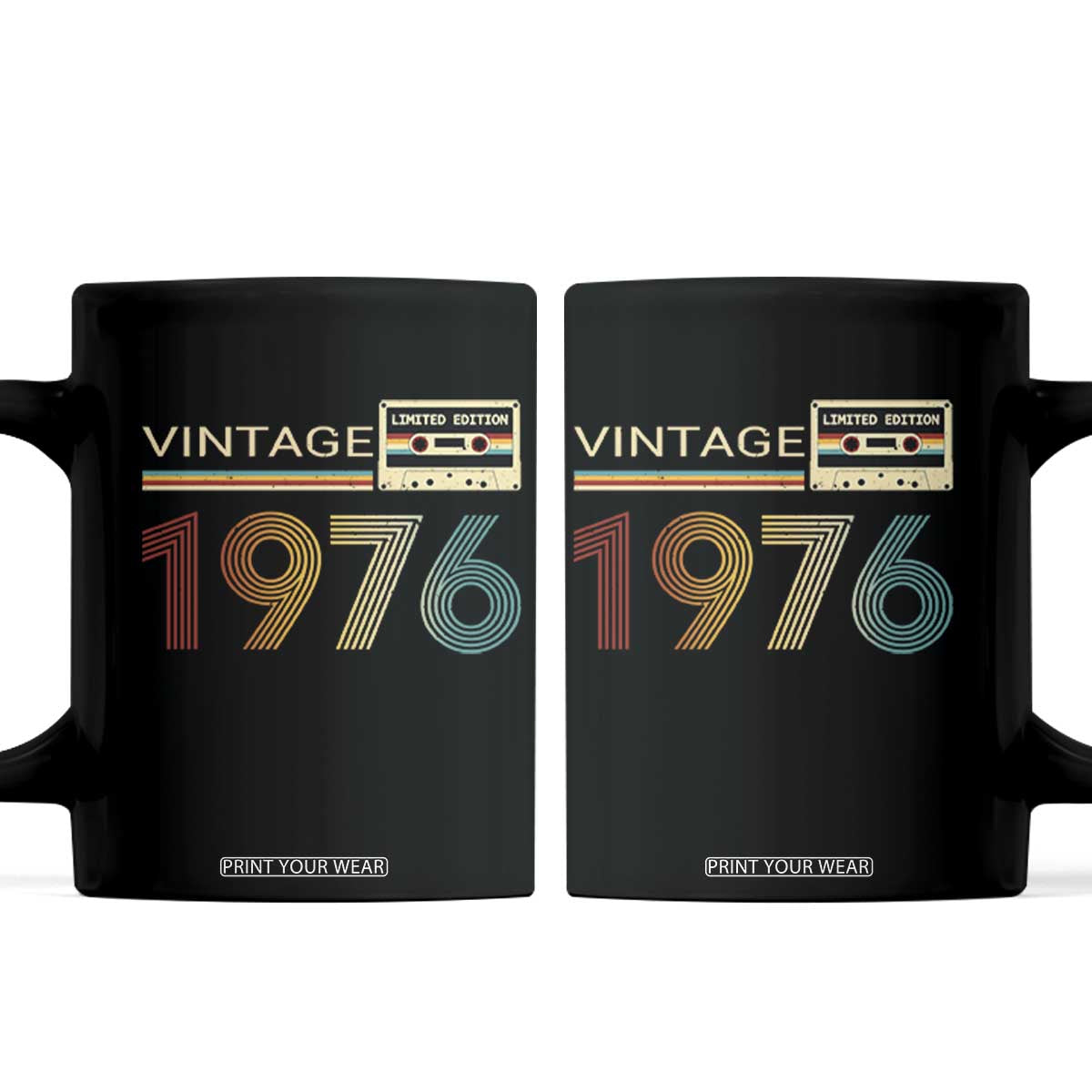 Vintage 1976 Retro Cassette Tape Graphic Coffee Mug Awesome Since 1976 Birthday Gift