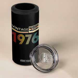 Vintage 1976 Retro Cassette Tape Graphic 4 in 1 Can Cooler Tumbler Awesome Since 1976 Birthday Gift TS02 Print Your Wear