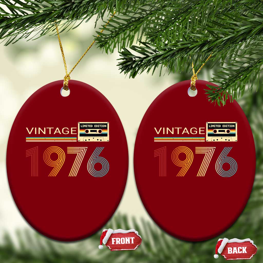 Vintage 1976 Retro Cassette Tape Graphic Ceramic Ornament Awesome Since 1976 Birthday Gift TS02 Print Your Wear