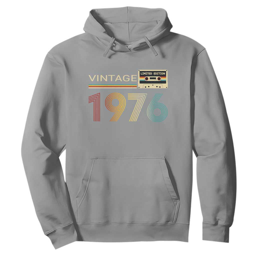 Vintage 1976 Retro Cassette Tape Graphic Hoodie Awesome Since 1976 Birthday Gift TS02 Sport Gray Print Your Wear