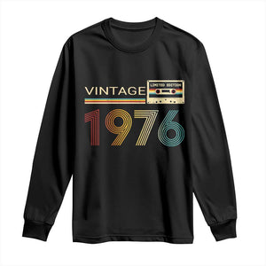 Vintage 1976 Retro Cassette Tape Graphic Long Sleeve Shirt Awesome Since 1976 Birthday Gift TS02 Black Print Your Wear