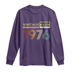 Vintage 1976 Retro Cassette Tape Graphic Long Sleeve Shirt Awesome Since 1976 Birthday Gift TS02 Purple Print Your Wear
