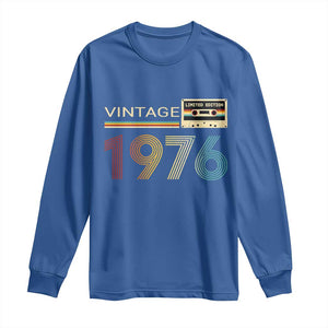 Vintage 1976 Retro Cassette Tape Graphic Long Sleeve Shirt Awesome Since 1976 Birthday Gift TS02 Royal Blue Print Your Wear
