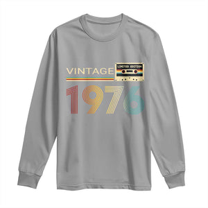 Vintage 1976 Retro Cassette Tape Graphic Long Sleeve Shirt Awesome Since 1976 Birthday Gift TS02 Sport Gray Print Your Wear