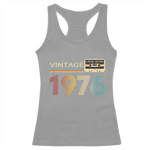 Vintage 1976 Retro Cassette Tape Graphic Racerback Tank Top Awesome Since 1976 Birthday Gift TS02 Sport Gray Print Your Wear