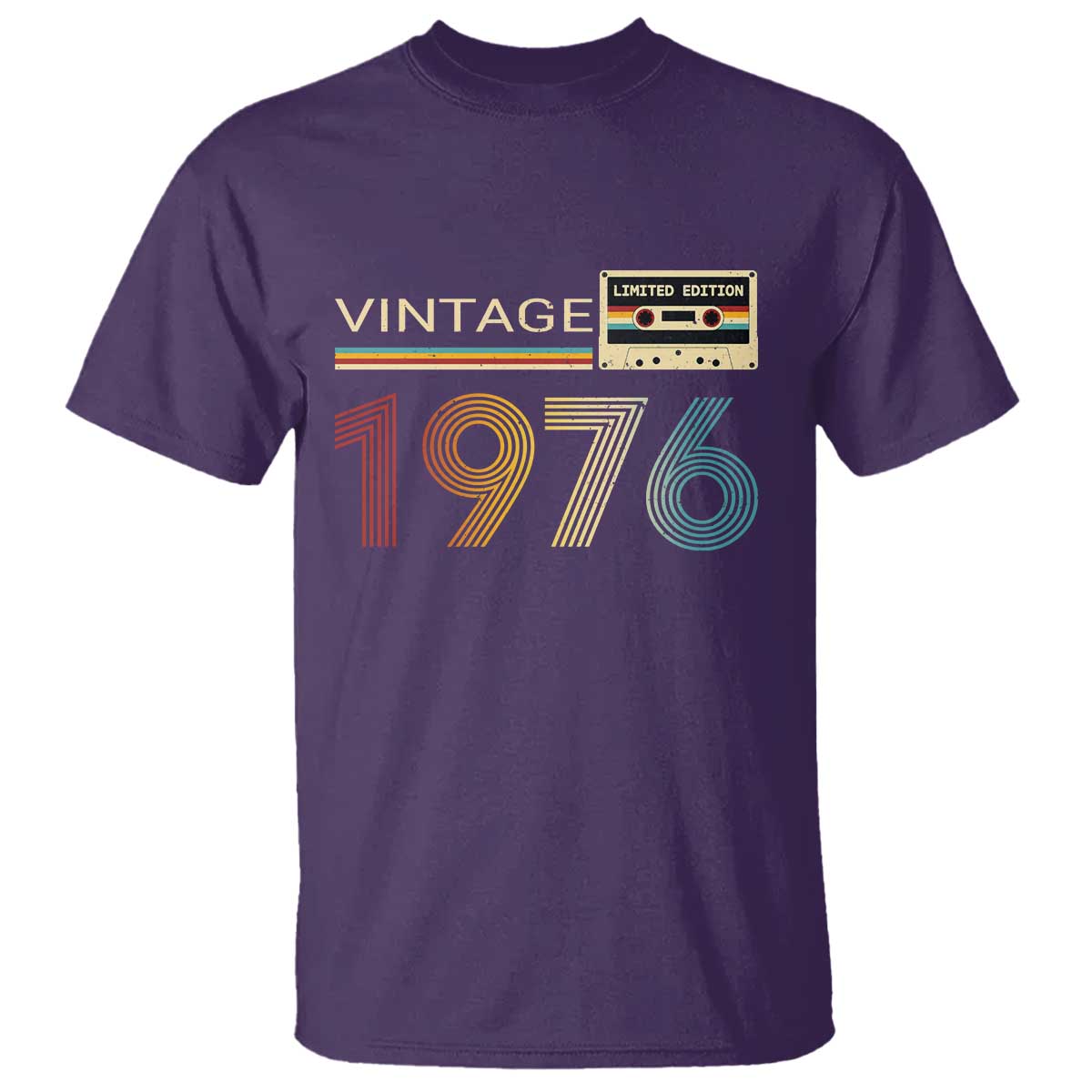 Vintage 1976 Retro Cassette Tape Graphic T Shirt Awesome Since 1976 Birthday Gift TS02 Purple Print Your Wear