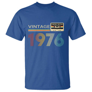 Vintage 1976 Retro Cassette Tape Graphic T Shirt Awesome Since 1976 Birthday Gift TS02 Royal Blue Print Your Wear