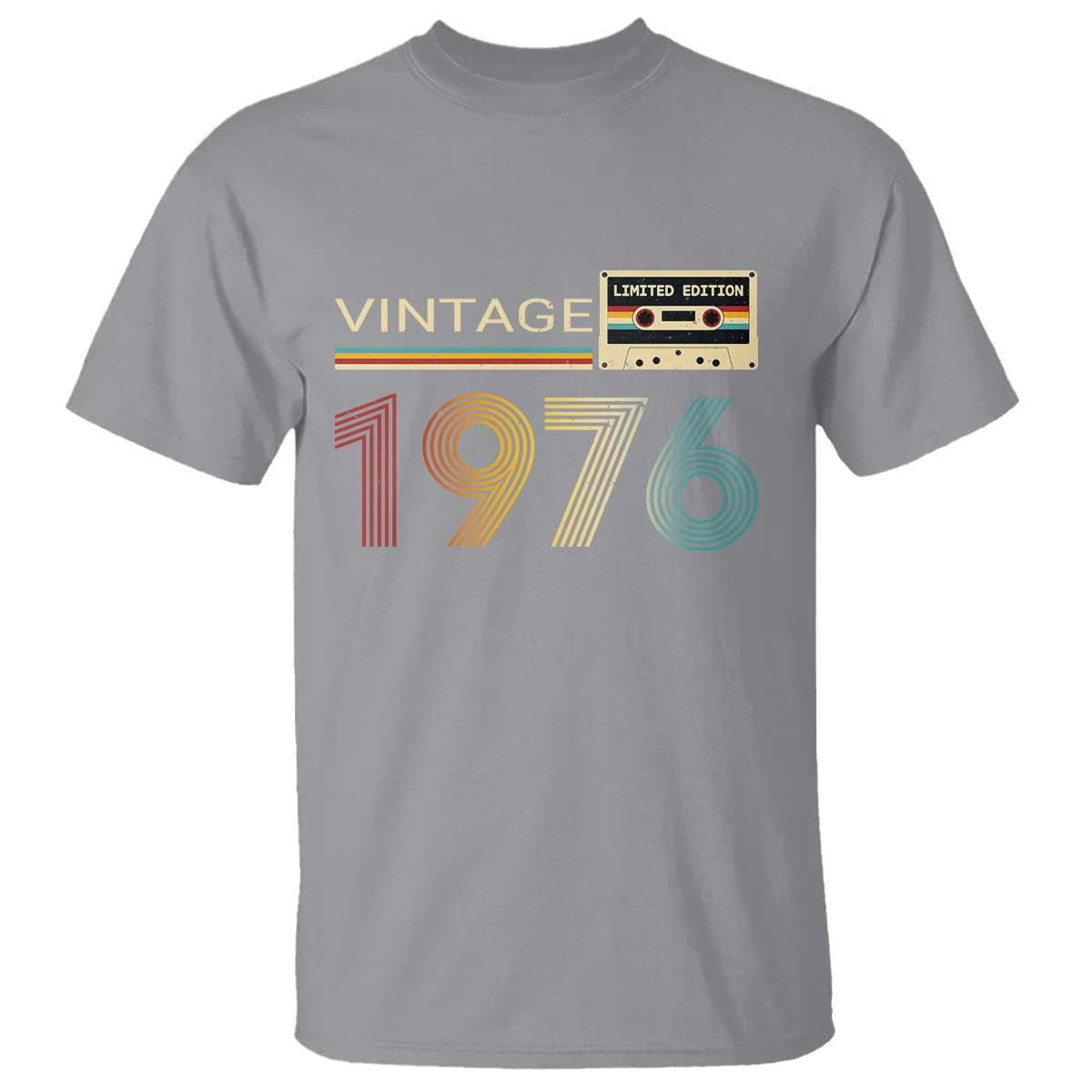 Vintage 1976 Retro Cassette Tape Graphic T Shirt Awesome Since 1976 Birthday Gift TS02 Sport Gray Print Your Wear